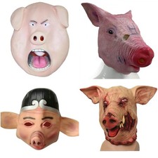 Pig Head Mask Cartoon Humorous