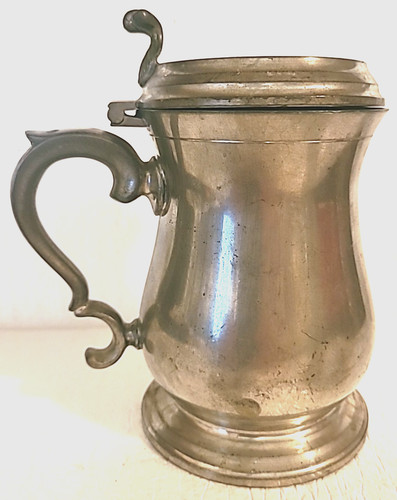 Antique vtg pewter tankard - ,