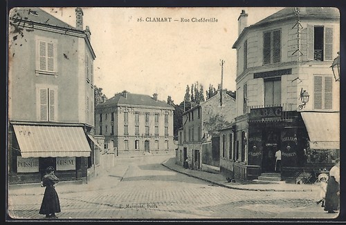 Old postcard clamart rue - old,