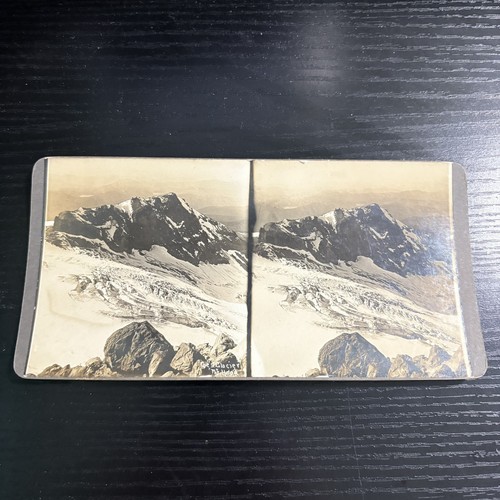 Vintage stereoview glacier - glacier, mt