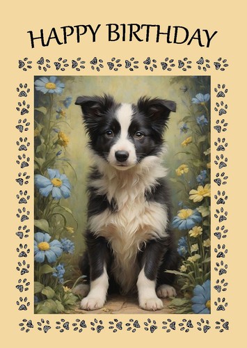 Border collie dog birthday - border,