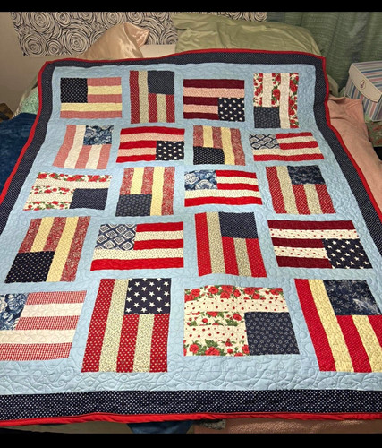 Handmade quilted american flag - handmade,