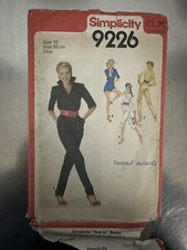 Vintage Simplicity Sewing Pattern 9226 Jumpsuit Size 10