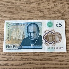 BANK OF ENGLAND AA25 FIVE