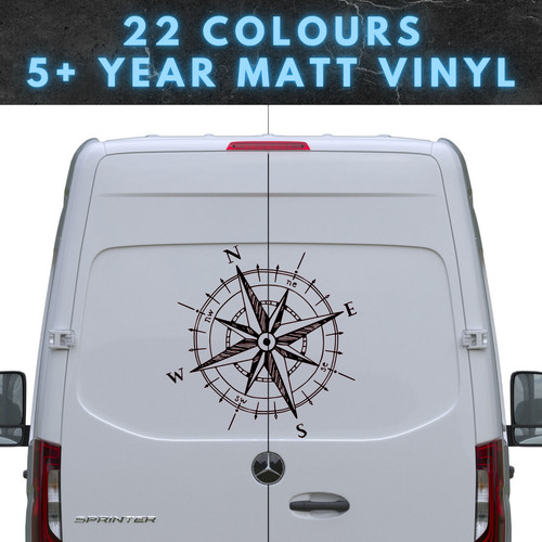 Sketched compass van decal - sketched,