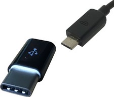 Black Type C to Micro USB Converter Charger Adapter Google Chromebook Pixel & C