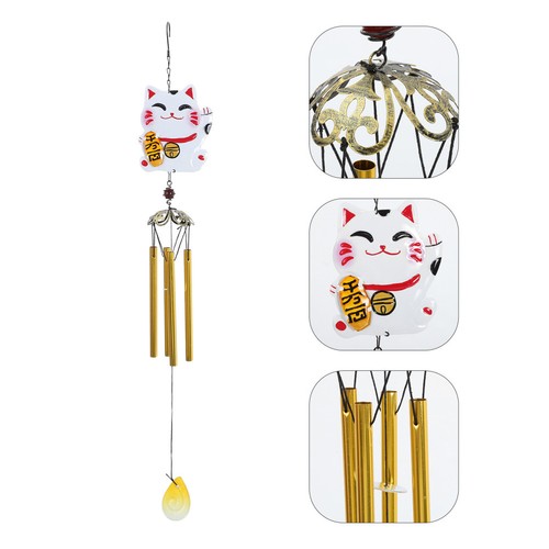 Glass wind chimes japanese cat - glass,