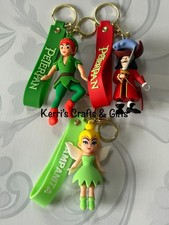 PETER PAN CAPTAIN HOOK TINKERBELL THEMED KEYRING KEYCHAIN CHOOSE CHARACTER