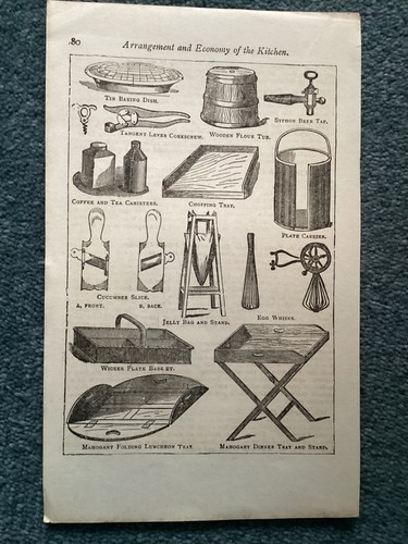 Antique 1901 print kitchen - antique,