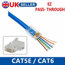 CAT5E RJ45 Connectors EZ Compatible Push Pass Through For Network Cable Lot CAT5