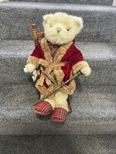 a rare find old man bear in wooden rocking chair / Great Condition