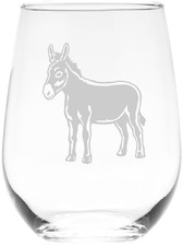 Donkey Stemless Wine Glass -