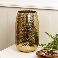 Gold Hammered Metal Flower