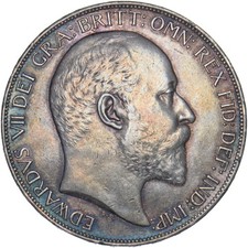 1902 Crown - Edward VII British Silver Coin - Very Nice