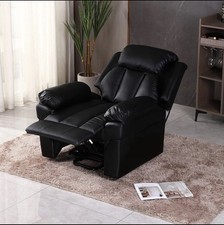 New black leather recliner - black,