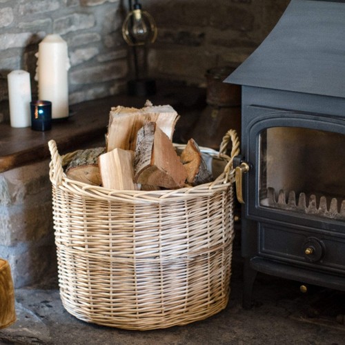 Natural wicker circular log - wicker,