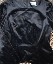 VINTAGE DUSK BY FRANK USHER BACK ZIP UP VELVET TOP WITH CURVED PANELS early 80s