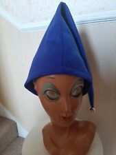 Blue Pointed Hat Elf Gnome Pixie Dwarf Noddy Fairy Tale Fancy Dress Costume M