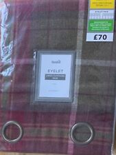 Dunelm Everett Red & Green Checked Eyelet Curtains 66" x 54" (W x L) Pair