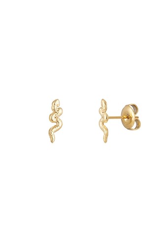 14ct gold plated snake stud - 14ct, gold-plated
