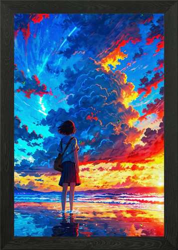 Beautiful sunset framed wall - sunset,