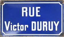 Old blue French street sign