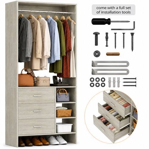5ft closet system with - system, 3