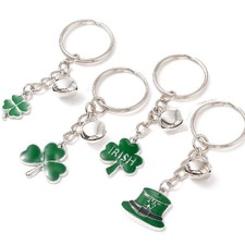 Set of 4 Enamel Keyrings Lucky