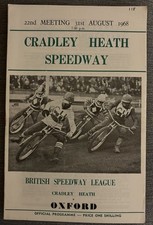 31/08/1968 Cradley Heath vs Oxford Programme