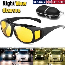 Anti Glare Yellow Tinted HD Night Vision Driving Over Glasses Polarized Goggles