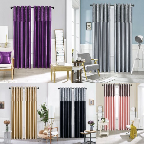 Crushed velvet band curtains - crushed,
