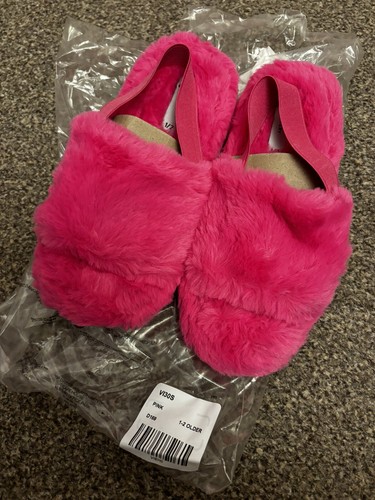 Pink fluffy slippers slide - fluffy, slippers/slide