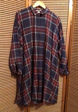 ?Monki Oversized Swing Checked Shirt Dress *L Pockets! Bohemian Biker Boho?