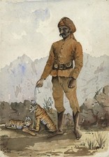 Man With Tiger Cubs India 1889