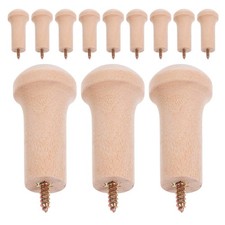  12 Pcs Wooden Wall-mounted Coat Hook for Shaker Peg Rail Style Hooks