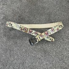 Y2K vintage Ed Hardy faux leather rhinestone belt silver buckle skull heart