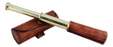 Telescope in leather case made