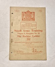 WW2 British Army Small Arms Training Pamphlet Machine Carbine Thompson Sten Gun