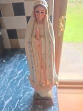 19' Vintage Our Lady of Fatima Statue Holy Land Virgin Mary Birds Church