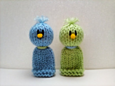 2 Little Dicky Birds Nursery Rhyme Finger Puppets - Hand Knitted Soft Toys - New