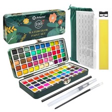 Artecho Watercolour Paint Set 100 Colors in Portable Box Including Travel