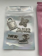 6x Silver Flat back Charm