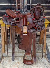 WILDRACE Western Barrel Show Leather Endurance Horse Saddle Tack
