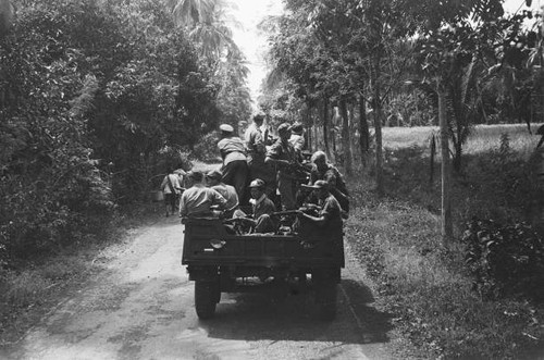 Column army trucks - column,