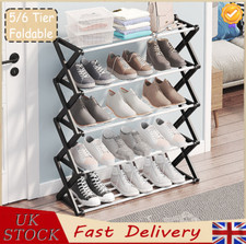 Large 5/6 Tier Foldable Shoe Rack Stand Heavy Duty Sturdy Storage Self Organiser