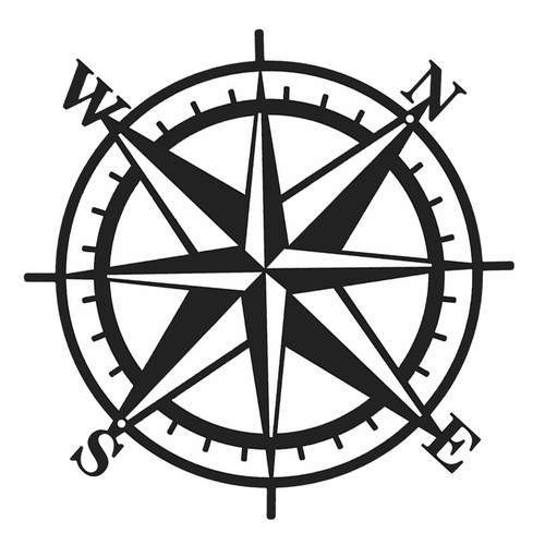 Iron compass wall ornament - iron,