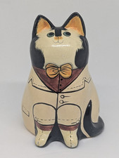 Unmarked Rye Pottery Joan De Bethel Style Ceramic Cat Wearing Suit Bowtie
