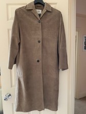zara studio women 100% suede leather coat, size L, brown, bnwot