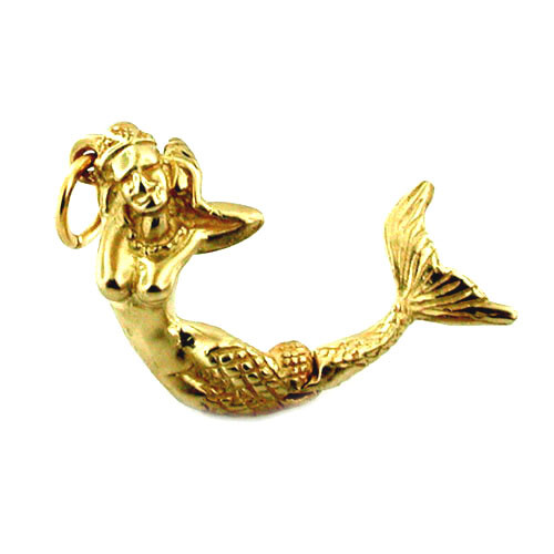 14k gold mermaid with - 14k, movable