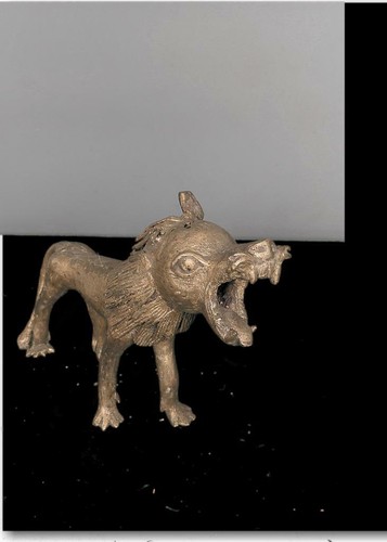 Old tribal bronze bamum - bamum, lion